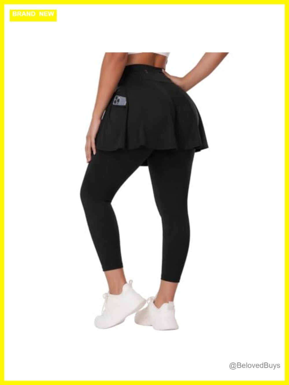 High Waisted Pleated Skirted Leggings Skort with 5 Pockets Tennis Pickleball